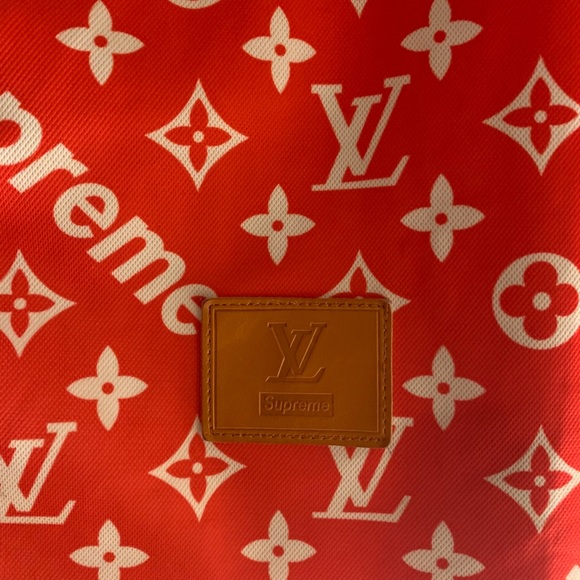 Air Jordan 1 Custom Covered in the Red Supreme x Louis Vuitton Baseball  Jersey Print